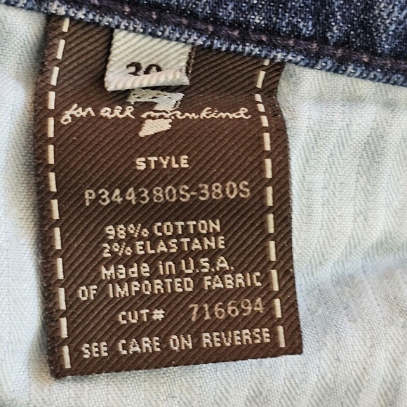 7 For All Mankind Womens Size 30 32x33 High Waist Bootcut Jeans Dark Blue Denim - Picture 10 of 13